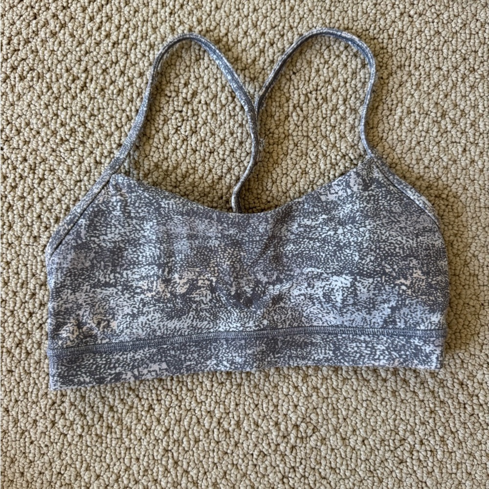 Lululemon Athletica Patterned Gray Sports Bra